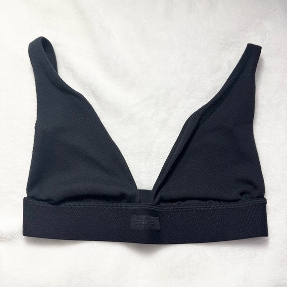 Skims COTTON RIB PLUNGE BRALETTE in Soot - NWT - XXS - Picture 2 of 6